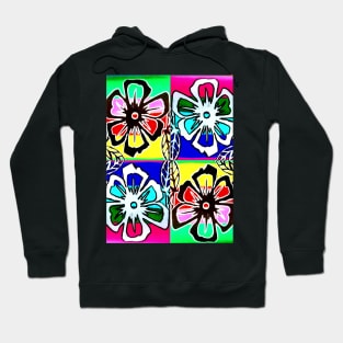 Flowers 2 Neon Pop Art Hoodie